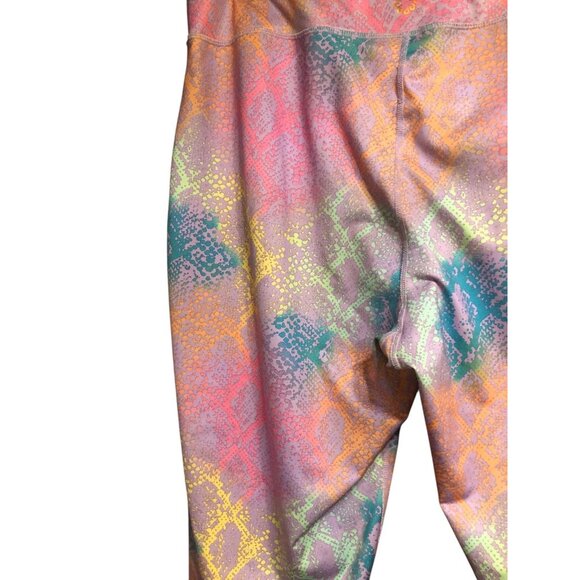 Multi Color Pro Player Yoga Stretch Workout Pants Diamond Scale Print Sz 3X - Picture 13 of 15